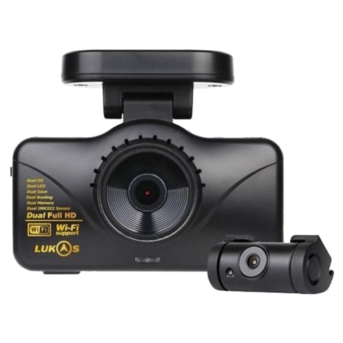 RVS Systems LK-7950 2 Megapixel Lukas Dual Lens Dash Camera With WiFi And  GPS (8GB+8GB)