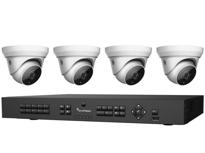 GE Security Interlogix TVR-1508-KT1 HD-TVI Analog Surveillance Bundle  Contains 1 8 Channel DVR with 2TB and 4 Indoor /Outdoor 3 Megapixel IR  Turret Camera, 2.8mm Lens