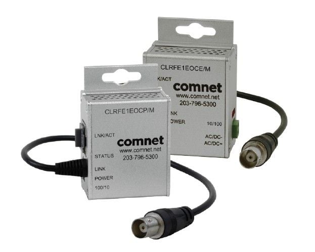 Comnet CLRFE1EOCP/M Miniature CopperLine Single Channel Ethernet Over COAX  PoE Powered